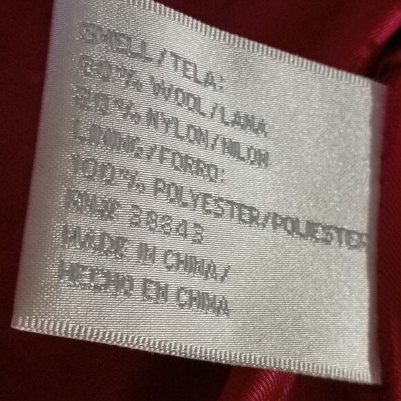 Wool Coat 3X Women's Red Worthington Fully Lined Kick-Pleat Plus Size Inclusive - Picture 11 of 11